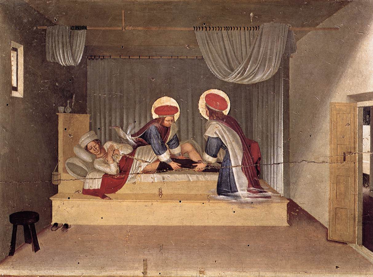 �Guarigione del diacono Giustiniano�, Beato Angelico, tempera su tavola (37x45 cm), 1443. Museo Nazionale di San Marco, Firenze